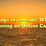 Things to consider When Choosing an Online Casino